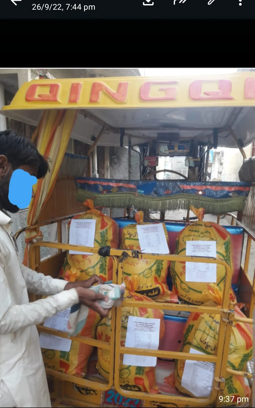 Monthly Kafalat (Rations/groceries direct from a shop) to 30 poor and needy families.